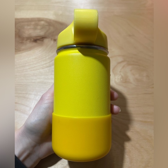 2- 12 oz hydro flask with silicone sleeve and straw cap in yellow or pink - Picture 3 of 10